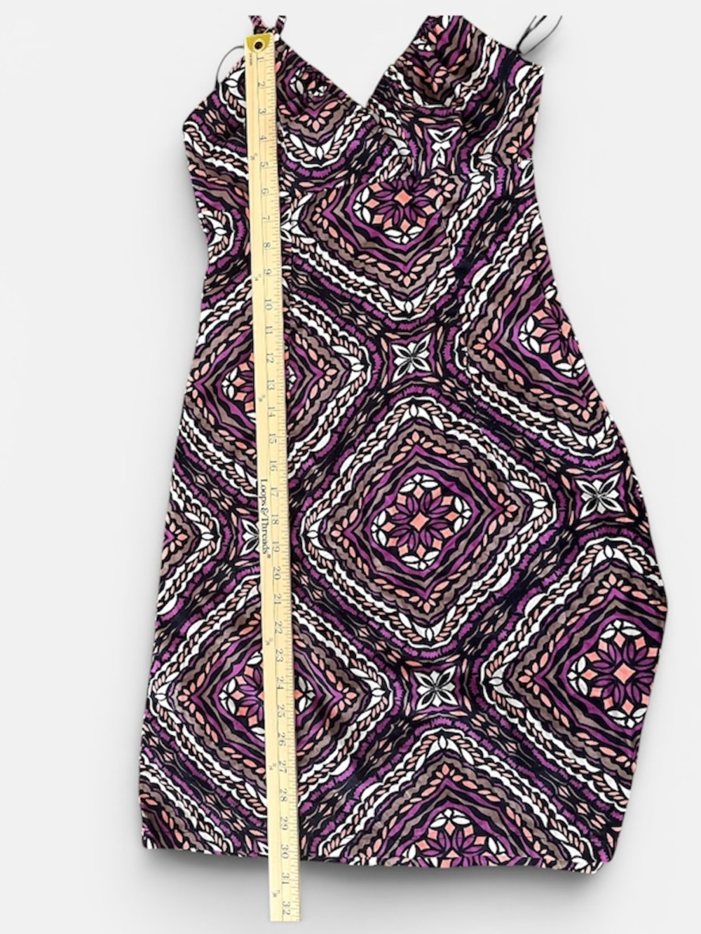 Y2K H&M Divided Halter Mini Dress Purple Geometric Medallion Print Size 4 - Picture 5 of 6